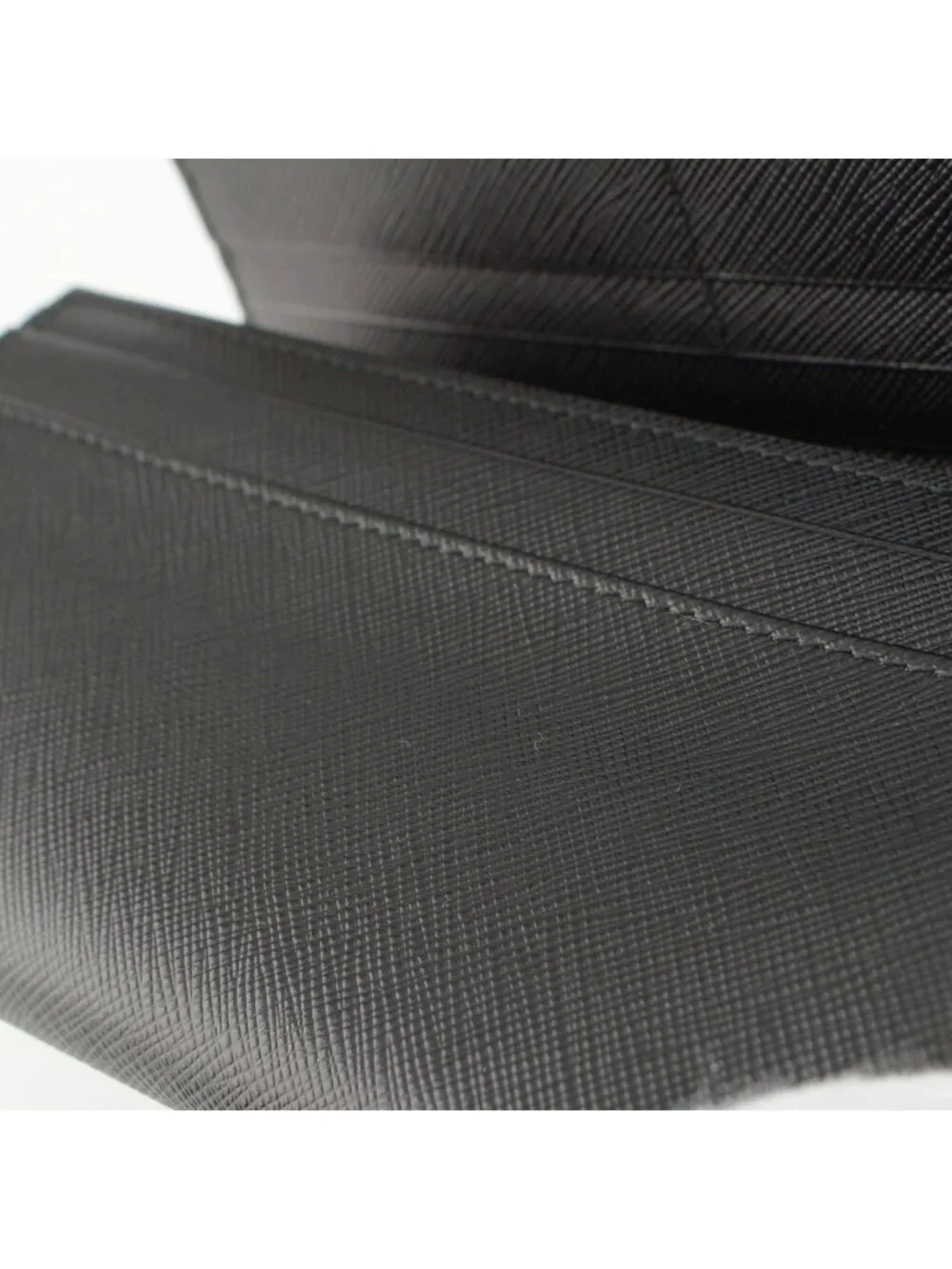 Prada Saffiano Shine Logo Wallet Black